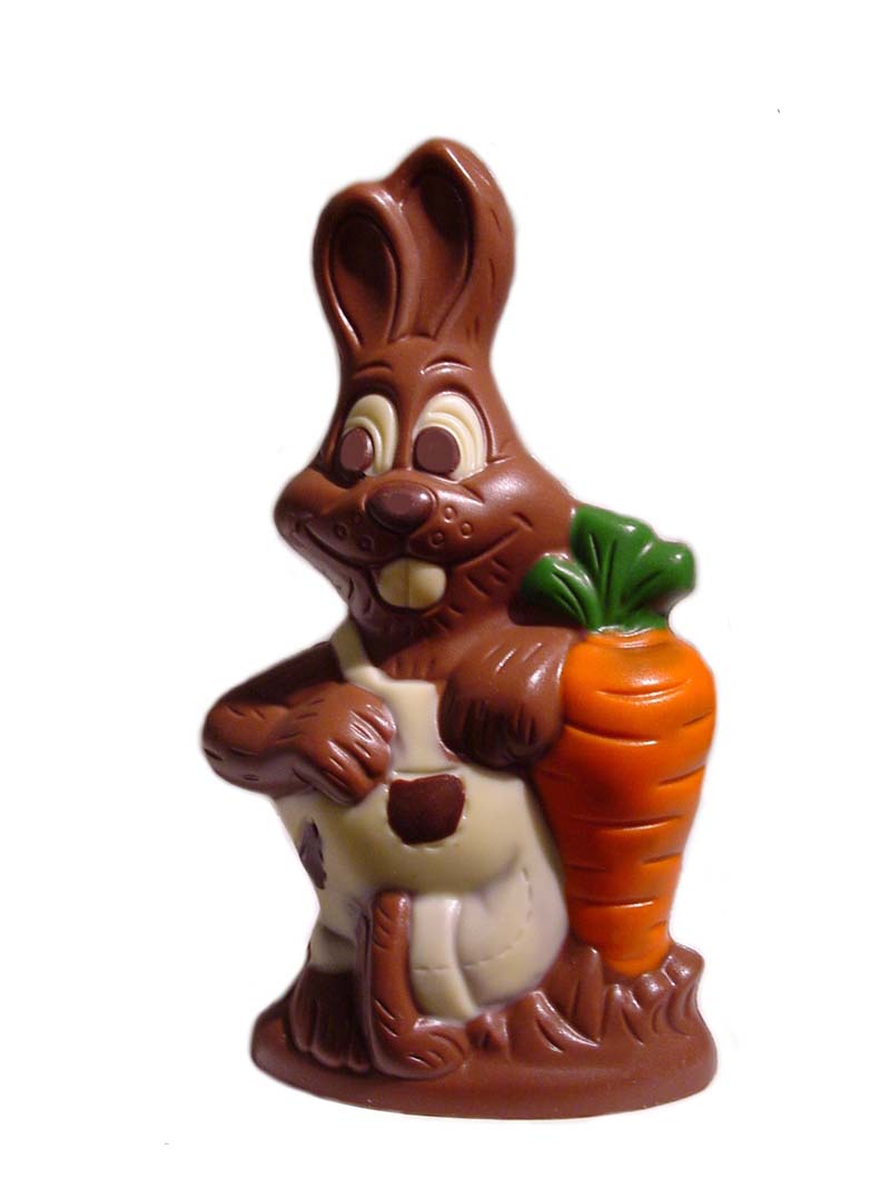 Chocolate World Hollow Figure Moulds - HB564A - Hare + Carrot 130mm - 130x73x40mm