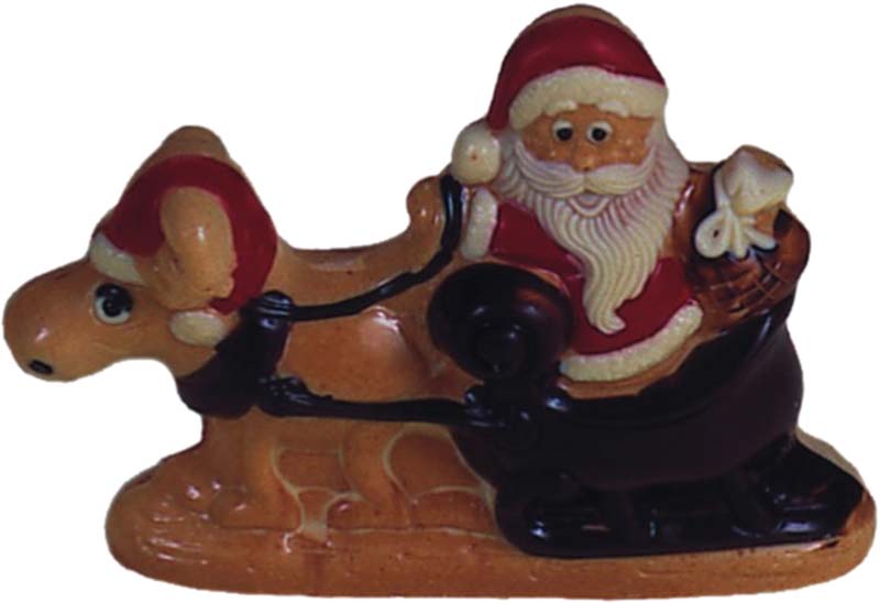Chocolate World Hollow Figure Moulds - HB638 - Santa Claus + Sledge - 145x201x62mm