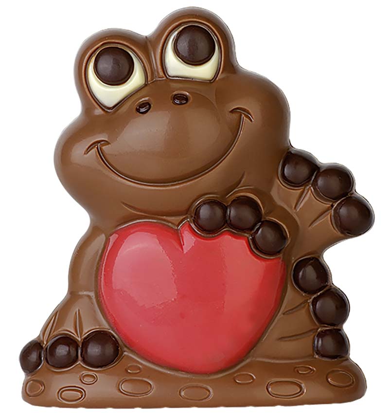 Chocolate World Hollow Figure Moulds - HB8010 - Frog + Heart 127mm - 127x112x61mm