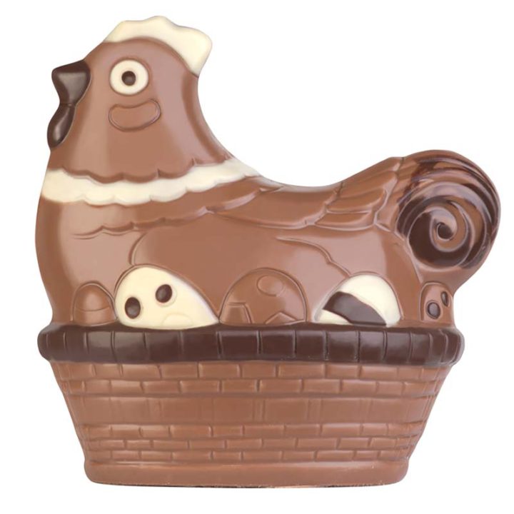Chocolate World Hollow Figure Moulds - HB8068 - Hen In Basket Estelle 100mm - 100x100xN/Amm