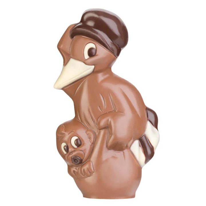 Chocolate World Hollow Figure Moulds - HB8070 - Stork Tom + Baby 130mm - 130x76x47mm