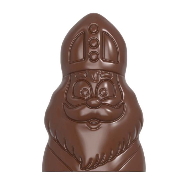 Chocolate World Hollow Figure Moulds - HM033 - Magnetic Bust Saint Nick 150mm - 76x100x150mm