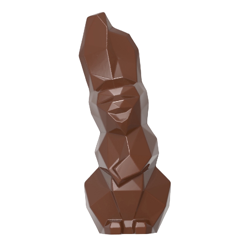 Chocolate World Hollow Figure Moulds - HM042 - Magnetic Laughing Hare Origami 200mm - 80x80x200mm