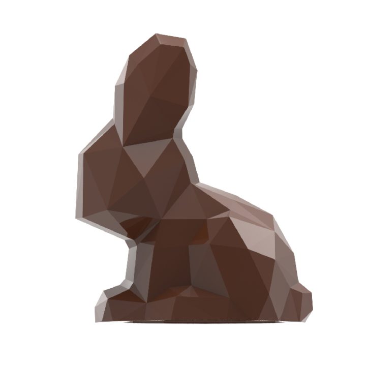 Chocolate World Hollow Figure Moulds - HM043 - Magnetic Sitting Rabbit Origami 175mm - 98x144x175mm
