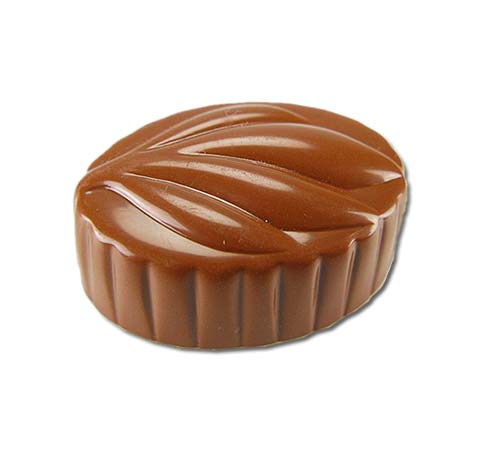 Hans Brunner One-Shot - Oval praline with leaf - OS-0046-NT - Dimensions: Length: 36.5 mm