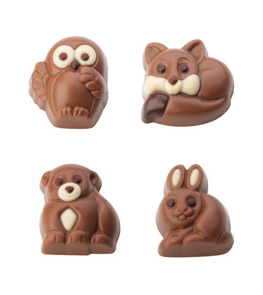 Hans Brunner One-Shot - Pralines "Forest Animals" - OS-0167-SZ - Dimensions: Length: 32 mm
