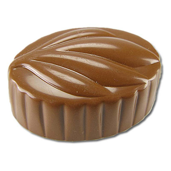 Hans Brunner One-Shot - Oval praline with leaf - OS-0363.108-S-NT - Dimensions: Length: 35.2 mm