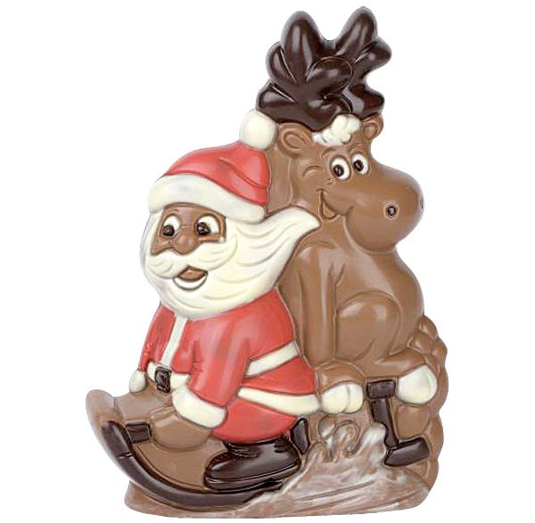 Hans Brunner Spinning-Moulds - Santa Claus with elk on sledge - SE-0581-L - Dimensions: Length: 165 mm