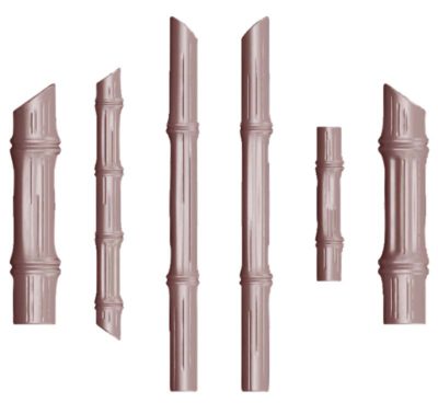 Chocolate World Hollow Figure Moulds - T2778 - Vivak Bamboo Single Mould 6 Fig - N/AxN/AxN/Amm