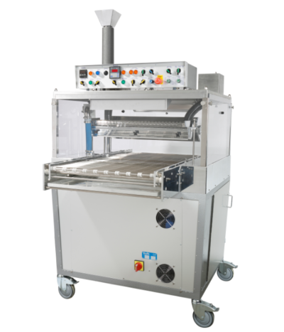 Chocolate Enrober Without Tempering 320mm wide enrobing belt 2m Take Off Table ChocoMa 2MP Series