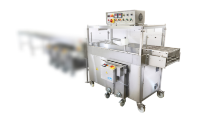 Cheese Waxing Machine - ChocoMa Wax Enrober - 400mm wide enrobing belt - Throughput up to 70+ pieces per minute - ChocoMa 2MPWAX Series - CMA 2MP WAX_030