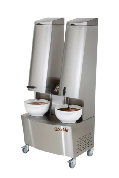 Chocolate tempering machine for medium sized batches 2x20kg capacity compressor cooled