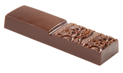 Chocolate World Frame Moulds - CW1745 - Merci With Lace - 10gm - 63x18x8mm