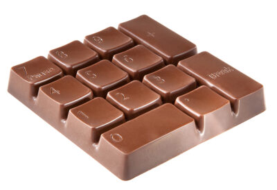 Chocolate World Frame Moulds - CW1748 - Keyboard Numbers - 43gm - 64.5x66.5x9.5mm