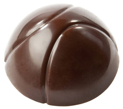 Chocolate World Frame Moulds - CW1773 - Half Sphere With 2 Lines Ø 26,50mm - 5.5gm - 26.5x26.5x14mm