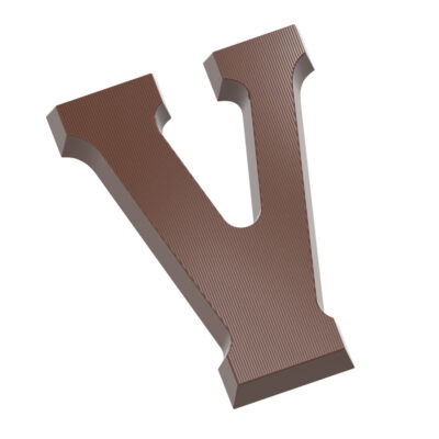 Chocolate World Frame Moulds - CW1821 - Letter V 135 Gr - 135gm - 140.77x106.33x15.67mm