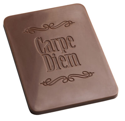 Chocolate World Frame Moulds - CW1852 - Caraque Carpe Diem - 12gm - 70x50x3mm