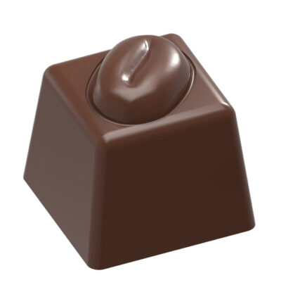 Chocolate World Frame Moulds - CW1880 - Cube Coffee Bean 6,9 Gr - 6.9gm - 20.17x20.17x19.26mm
