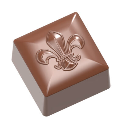Chocolate World Frame Moulds - CW1885 - Square Fleur De Lys - 12gm - 26x26x16mm
