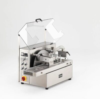 Chocolate enrober with tempering and 120mm wide enrobing belt, table-top - DED 120_100